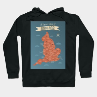 A literal map of England with counties Hoodie